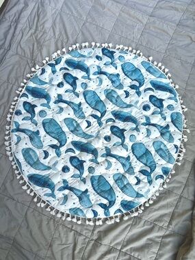 Crane Baby Caspian Whale Cotton Quilted Baby Play Mat